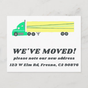 MOVING ANNOUNCEMENT NEW ADDRESS Cute Truck Fun Postcard