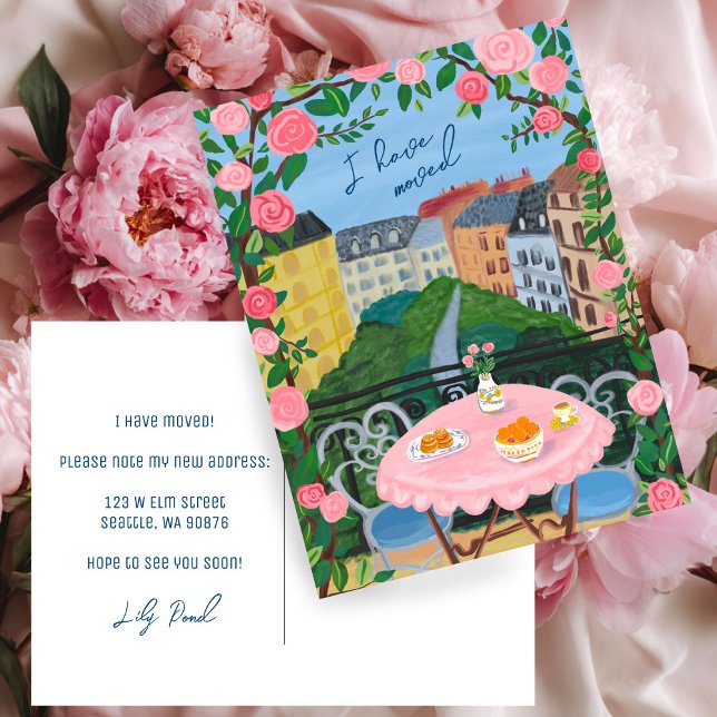 MOVING ANNOUNCEMENT New Home Address Balcony View  Postcard (MOVING ANNOUNCEMENT New Home Address Balcony View New Apartment New House Address Change Postcard
)