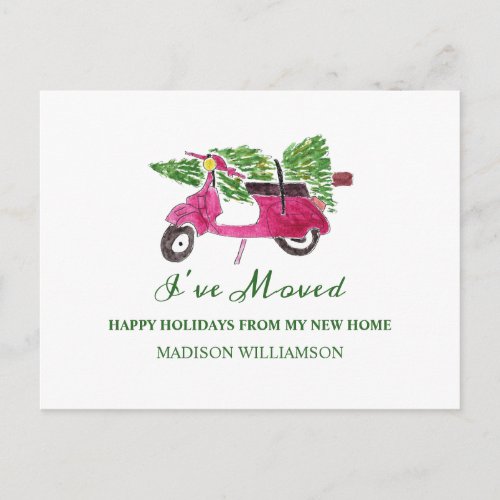 Moving Announcement  New Home for the Holidays Postcard
