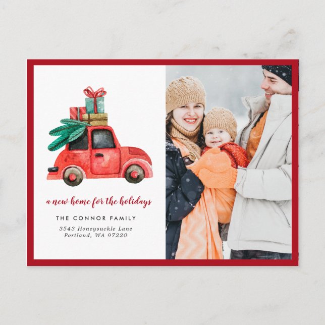 Moving Announcement | New Home for the Holidays Postcard (Front)