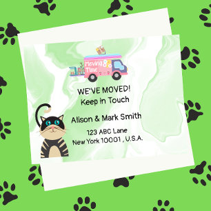 Moving Announcement New House  with cat Postcard