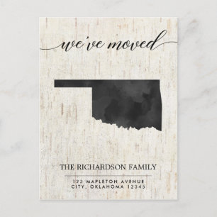 Moving announcement, Oklahoma state rustic Invitation Postcard