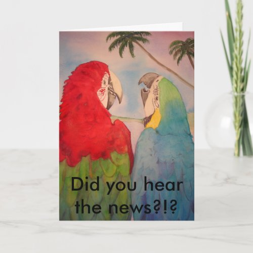 Moving Announcement Parrot Card