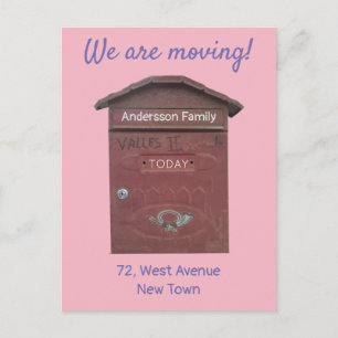 Moving Announcement Red Mailbox Custom Text Postcard