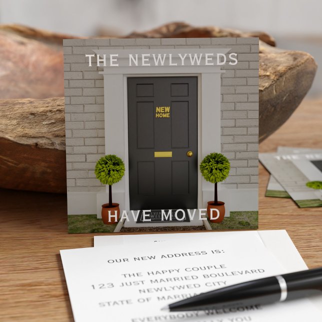 Moving Announcement Square Change of Address Cards (Cost effective way to send out your moving announcements. Pack of 100 square business cards. Perfect)