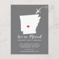 Moving Announcement State ARKANSAS Post Card