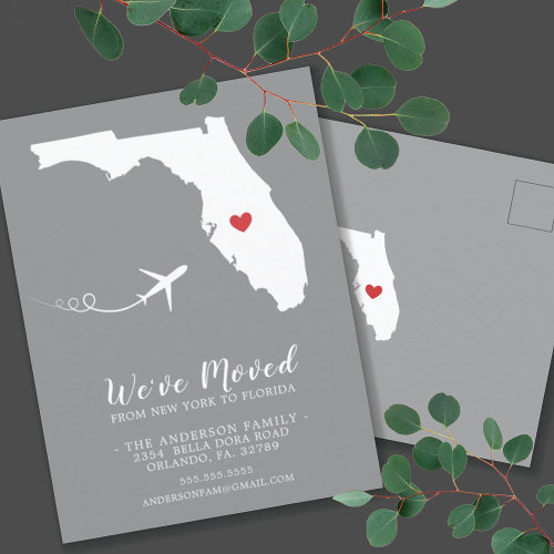 Moving Announcement | State Florida Post Card