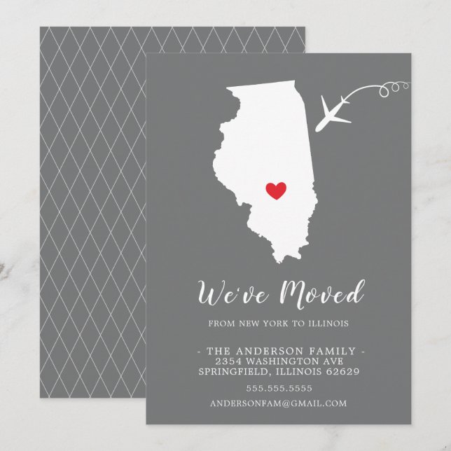 Moving Announcement | State ILLINOIS (Front/Back)