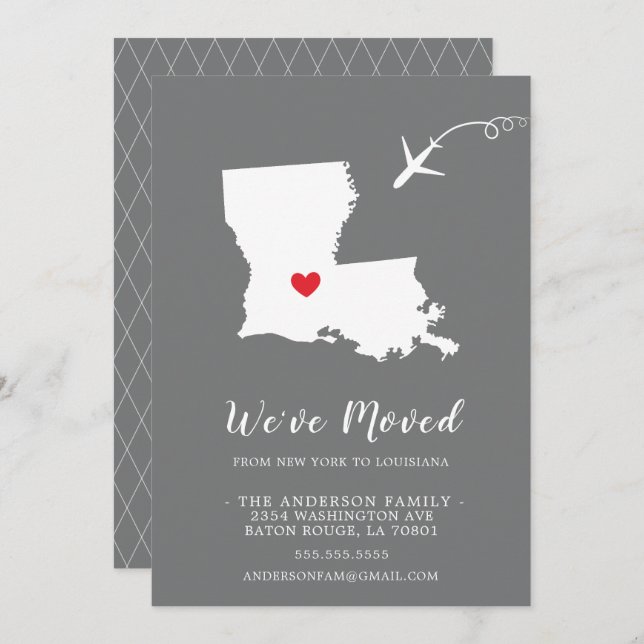 Moving Announcement | State LOUISIANA (Front/Back)