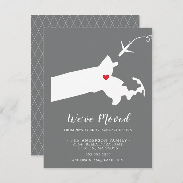 Moving Announcement | State MASSACHUSETTS (Front/Back)