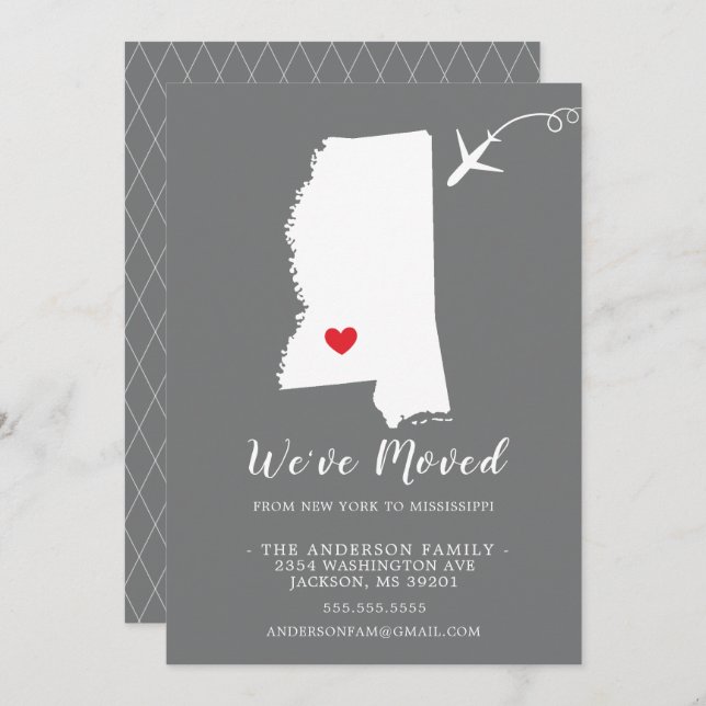 Moving Announcement | State MISSISSIPPI (Front/Back)