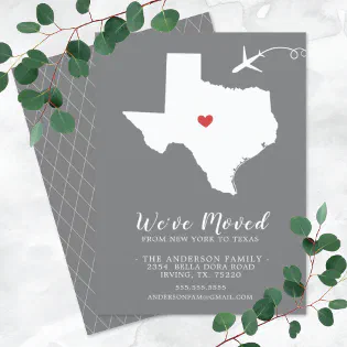 Moving Announcement | State TEXAS Moving Announcement | State TEXAS