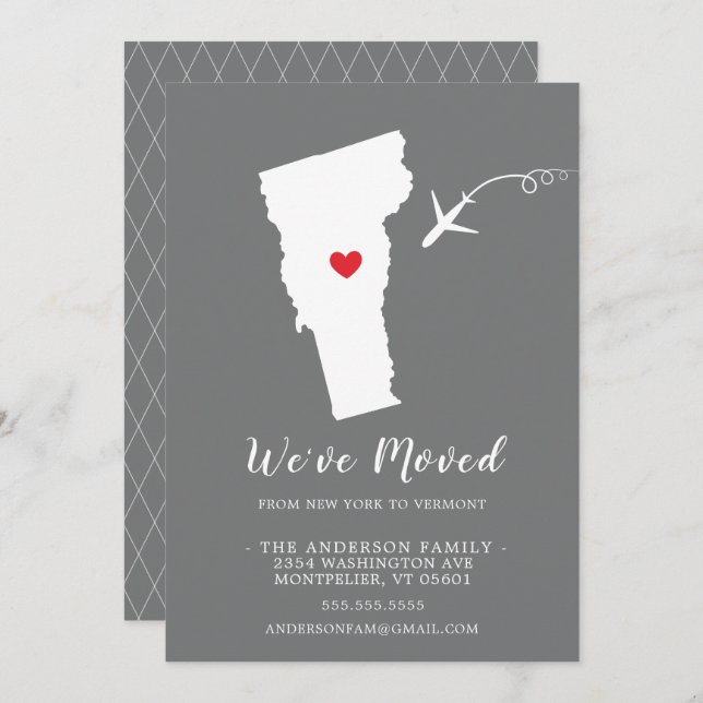 Moving Announcement | State VERMONT (Front/Back)