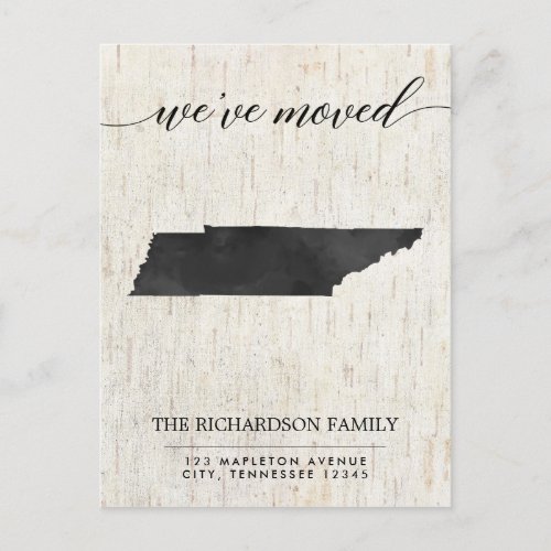 Moving announcement Tennessee state rustic Invitation Postcard