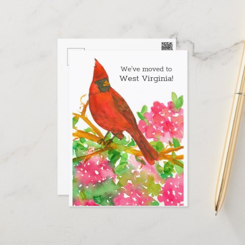 Moving Announcement West Virginia Cardinal Flowers Postcard