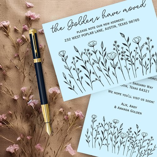 MOVING ANNOUNCEMENT Wildflowers Simple Custom Card