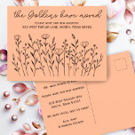 MOVING ANNOUNCEMENT Wildflowers Simple Custom Postcard<br><div class="desc">Send a message about your move to friends and family members with this lovely floral art. You can customize it with your own fonts, colors and add your text too. Check my shop for lots more matching items and other designs! Also available as a digital download to send via email...</div>