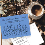 MOVING ANNOUNCEMENT Wildflowers Simple Custom Postcard<br><div class="desc">Send a message about your move to friends and family members with this lovely floral art. You can customize it with your own fonts, colors and add your text too. Check my shop for lots more matching items and other designs! Also available as a digital download to send via email...</div>