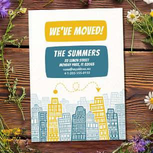 Moving Announcement Yellow & Blue