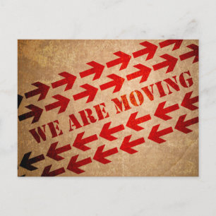 Moving Box and Arrows Announcement Postcard