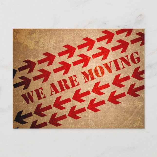 Moving Box and Arrows Announcement Postcard (Front)