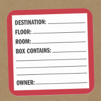 Moving Box Contents Label