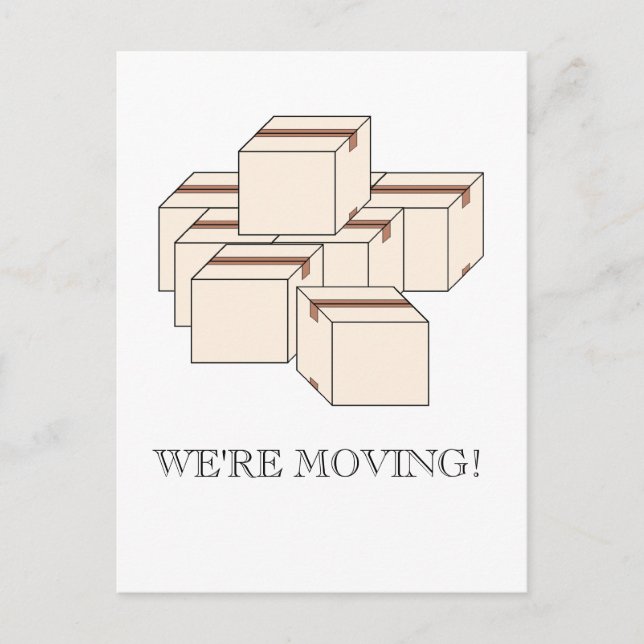 Moving Boxes Announcement Postcard (Front)