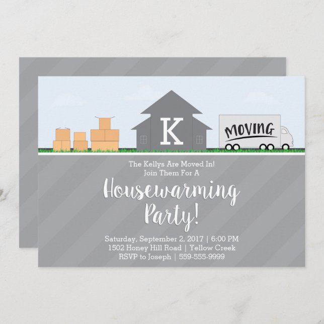 Moving Boxes Housewarming Party Invitation (Front/Back)