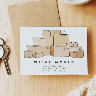 Moving Boxes Illustration We've Moved Moving Announcement