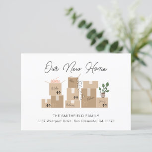 Moving Boxes New Address and Moving Announcement