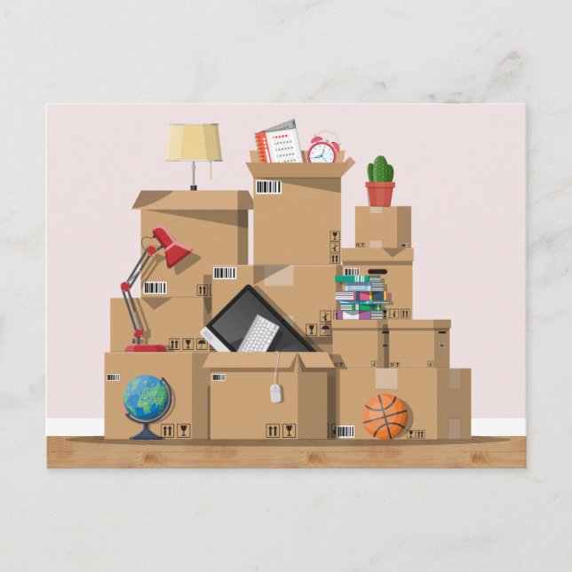 Moving Boxes New House Home Address Announcement P (Front)