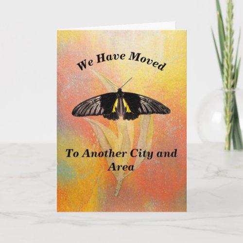 Moving Card Orange with Butterfly