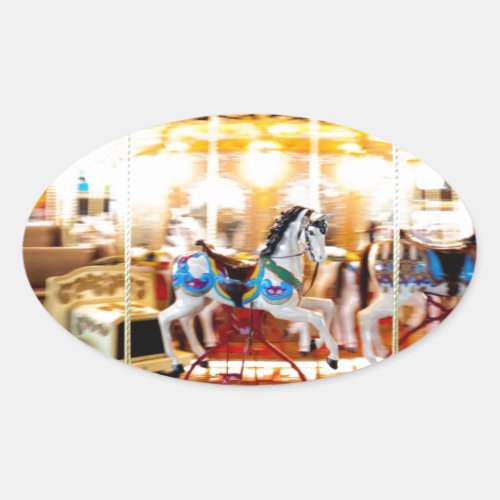 Moving Carousel Oval Sticker