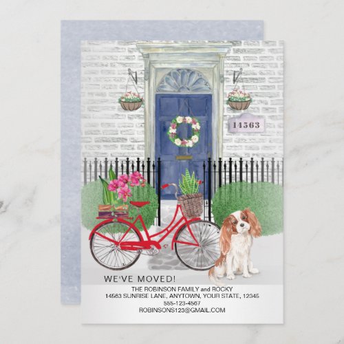 Moving Cavalier King Charles  Bicycle New Home   Announcement