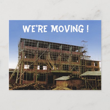 Moving Change Of Address Funny House Building Announcement Postcard