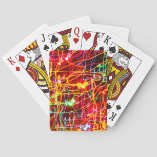 Moving Color Lights in Red Yellow Green Blue Poker Cards
