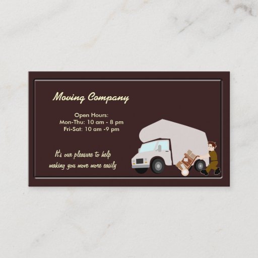 Customizable Moving Company Business Card Template