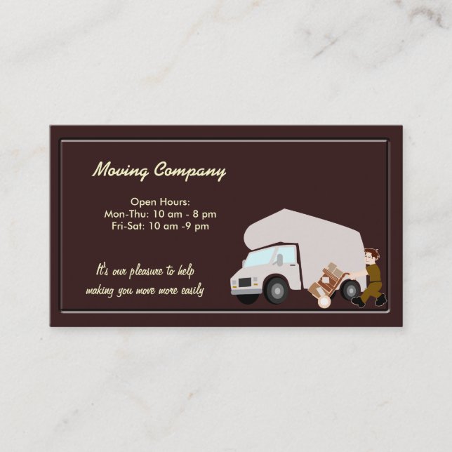 Moving Company Business Card (Front)
