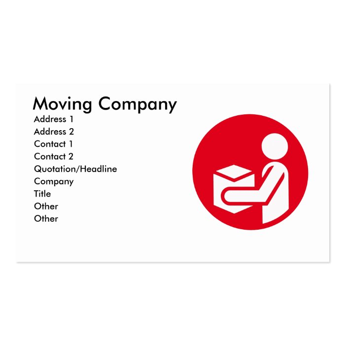 moving company business card