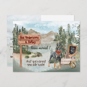 Moving Doberman Pine Woods New Address Announcement Postcard
