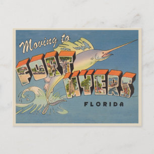Moving Fort Myers Florida Vintage Address Change Postcard