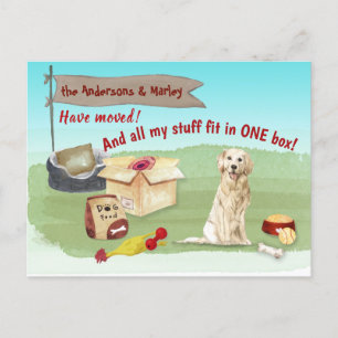 Moving Golden Retriever Dog Toys Our New Home Postcard