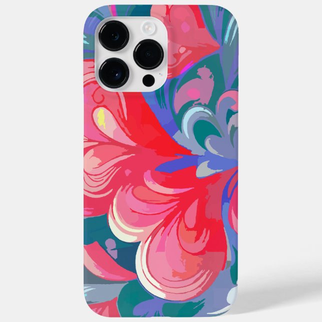 Moving hearts pattern, red and blue. Case-Mate iPhone case (Back)