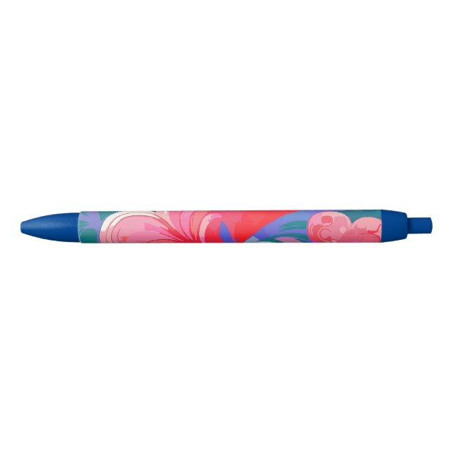Moving hearts pattern, red and blue. pen (Front)