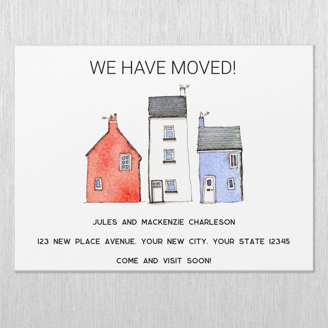 Moving Home Change of Address Magnetic Card (We have moved moving home new address announcement magnetic card)