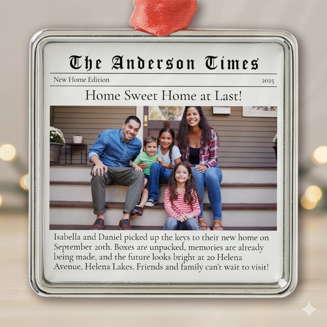 Moving Home First Christmas New House Metal Ornament (Creator Uploaded)