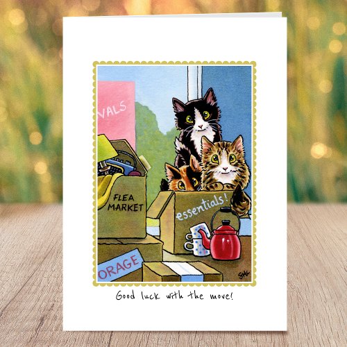 Moving House Cats New Home Custom Folded Card