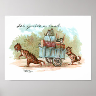 Moving House Louis Wain Poster