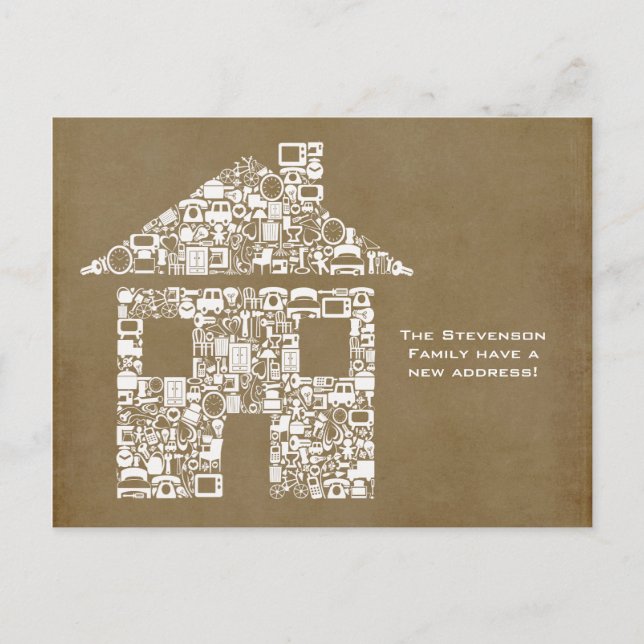 Moving House New Address Notification Note Card (Front)