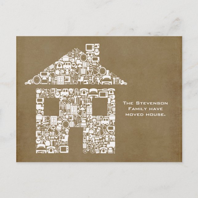 Moving House New Address Notification Note Card (Front)